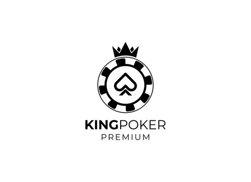 Poker club logo design. Vector of poker coint logo element