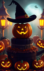 A Collection of Ghosts and Mystical Creatures Holding a Halloween Parade made with Generative AI