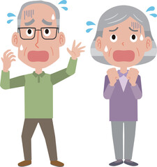 慌てふためく老夫婦