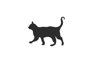 Walking Cat vector icon. Cat silhouette symbol. Linear style sign for mobile concept and web design. House animals symbol logo illustration. vector graphics - Vector.
