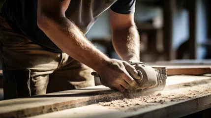 Foto op Plexiglas person working on a saw © sam richter