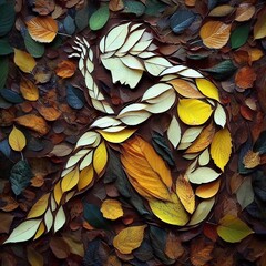 soul poetic beauty of fallen leaves, each one a fragment of nature's masterpiece. - obrazy, fototapety, plakaty