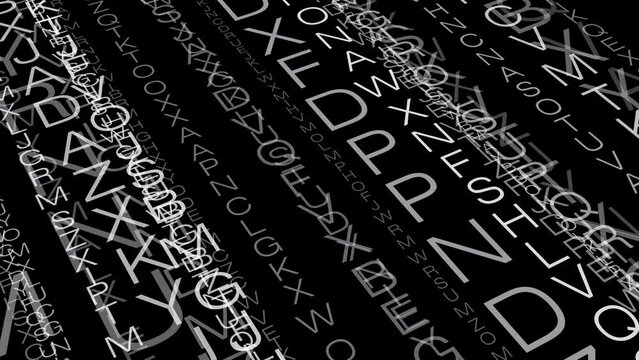 Design inspiration dynamic letters and abstract composition in motion graphics. Typographic texture and dynamic composition in abstract communication
