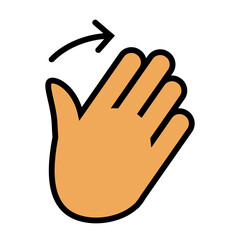 Illustration Vector Graphic of Wave, right, hand gestures Icon