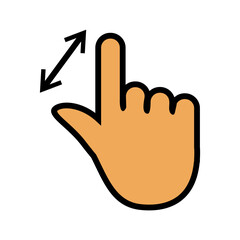 Illustration Vector Graphic of Zoom, out, hand gestures Icon