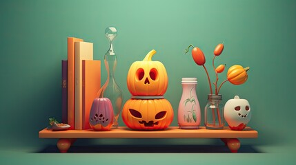 funny 3d pumpkin figurines for halloween