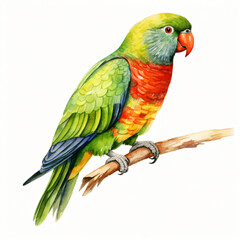 Watercolor parrot isolated on white background
