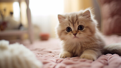 A baby cat so cute it's indistinguishable from a doll.