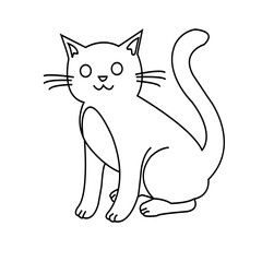 Draw vector illustration character collection cute cat. cartoon style.