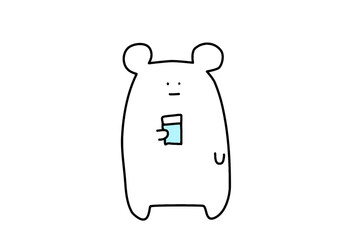 White bear has a glass of water 