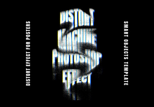 Distortion Poster Text Effect Mockup