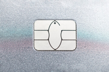 Close-up of a credit card chip    