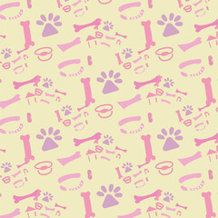 beloved dog icon doodle seamless pattern design with adobe illustrator.eps