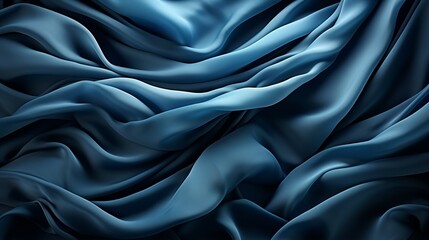 Fototapeta premium This abstract art piece of blue fabric evokes a feeling of tranquility and peacefulness, drawing the viewer in to explore the delicate textures and subtle colors