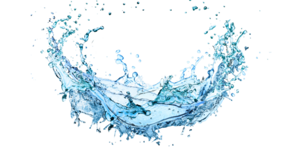 Water splash on red background