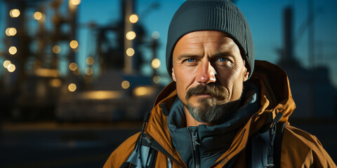 Portrait of an engineer of petrochemical plant