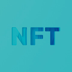 NFT Crypto Paper Cut Out Simple Minimal Modern Corporate Gradient 3D Illustration Background 