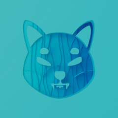 Shiba Inu Crypto Paper Cut Out Simple Minimal Modern Corporate Gradient 3D Illustration Background 