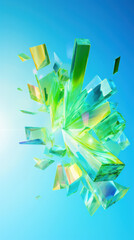 Glass crystals through which colorful sunlight