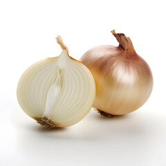 A large onion, cut in half, used for cooking