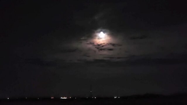 a full moon in the night sky
