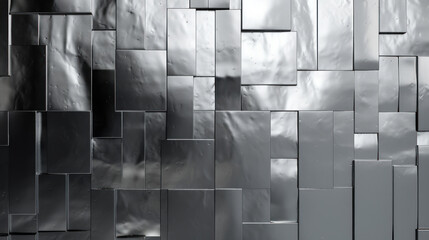 Abstract background with silver metal cubes