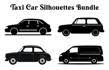 Vector Car Silhouettes Bundle, Set of Car vector silhouette Clipart