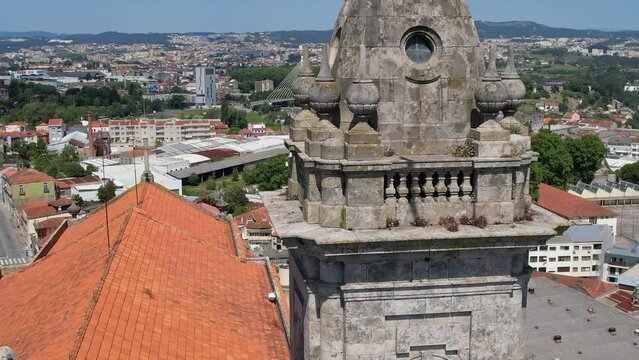 Aerial view of the Church in Porto City - Igreja Paroquial do Bonfim 