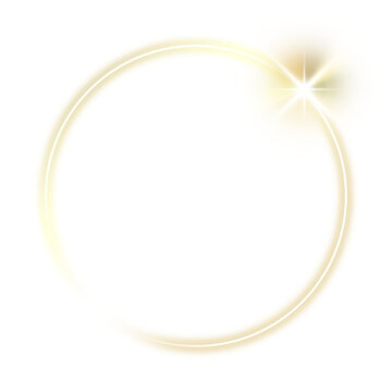 gold light circle sparkle neon
