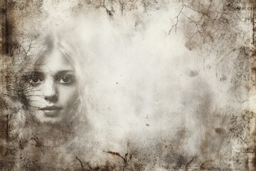 Vintage Photo Template Background Wallpaper with a Person: Nostalgic Elegance
