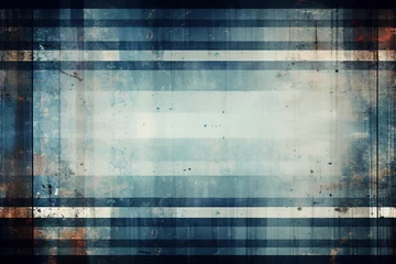 Foto op Aluminium vintage grunge background featuring scratches grit and grain effects and borders blue grey lines and borders © Martin