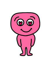 Illustrations émotions amour admiration