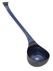 Metal kitchen scoop. 3D illustration without background. 