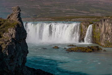 Godafoss Waterfall (waterfall of the Gods) is one of the most beautiful in Iceland.