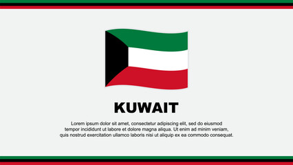 Kuwait Flag Abstract Background Design Template. Kuwait Independence Day Banner Social Media Vector Illustration. Kuwait Design