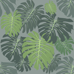 seamless pattern with green leaves