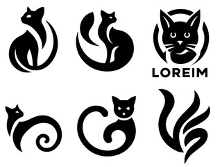Cat Logo Concept vector Illustration a Group of pack