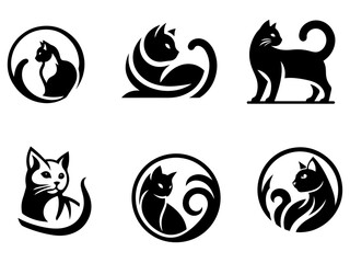 Cat Logo Concept vector Illustration a Group of pack