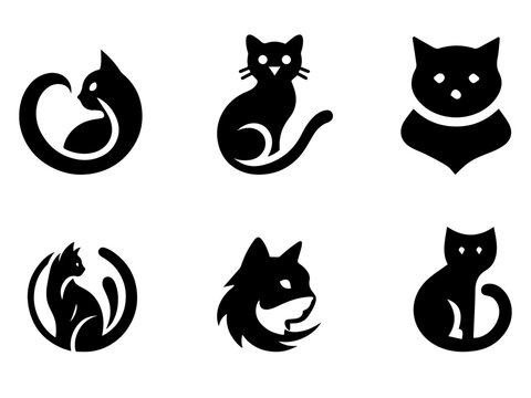 Cat Logo Concept vector Illustration a Group of pack