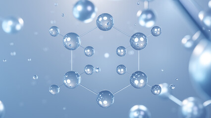 1.4-dioxane molecular structure 3d, flat model, dioxane, structural chemical formula view from a microscope