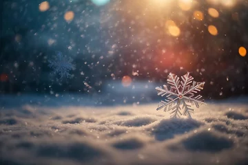 Fotobehang christmas background with snowflakes © Artoo