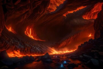 Deep inside a volcano, a dragon's lair is guarded by shimmering scales.