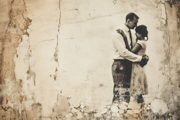 Vintage Background Wallpaper Template Featuring a Couple: Romantic Nostalgia