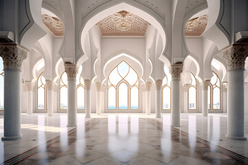 Fototapeta na wymiar Mosque Elegance, Modern Architectural Beauty