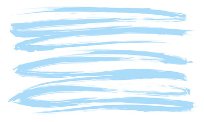 Vector abstract drawing with blue grunge brush stroke texture on white background.