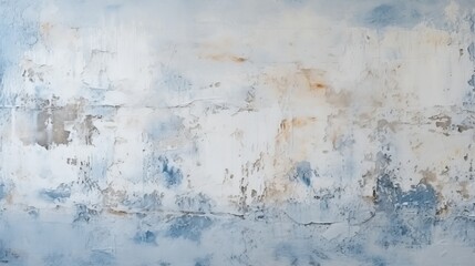 Vintage old background in light blue color. Semi-concrete wall with plaster texture.