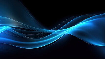 Naklejka premium Abstract Blue Swoosh Background, Generative AI Illustration