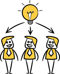Doodle Businessman Teamwork and Brainstorming

