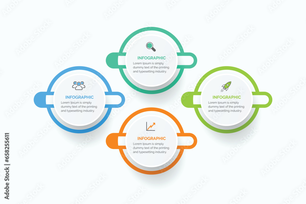 Poster business data visualization. process chart. abstract elements of graph, diagram with 4 steps, option