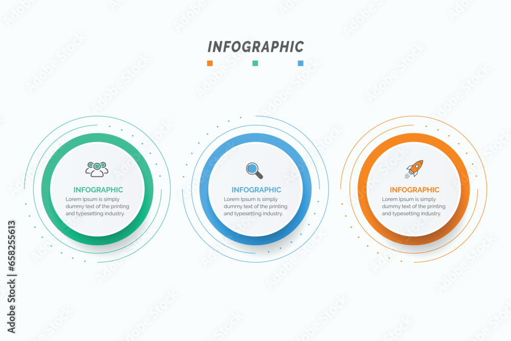 Poster business data visualization. process chart. abstract elements of graph, diagram with 3 steps, option